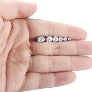 Women's Stainless Steel Cubic Stud Earrings(6pairs